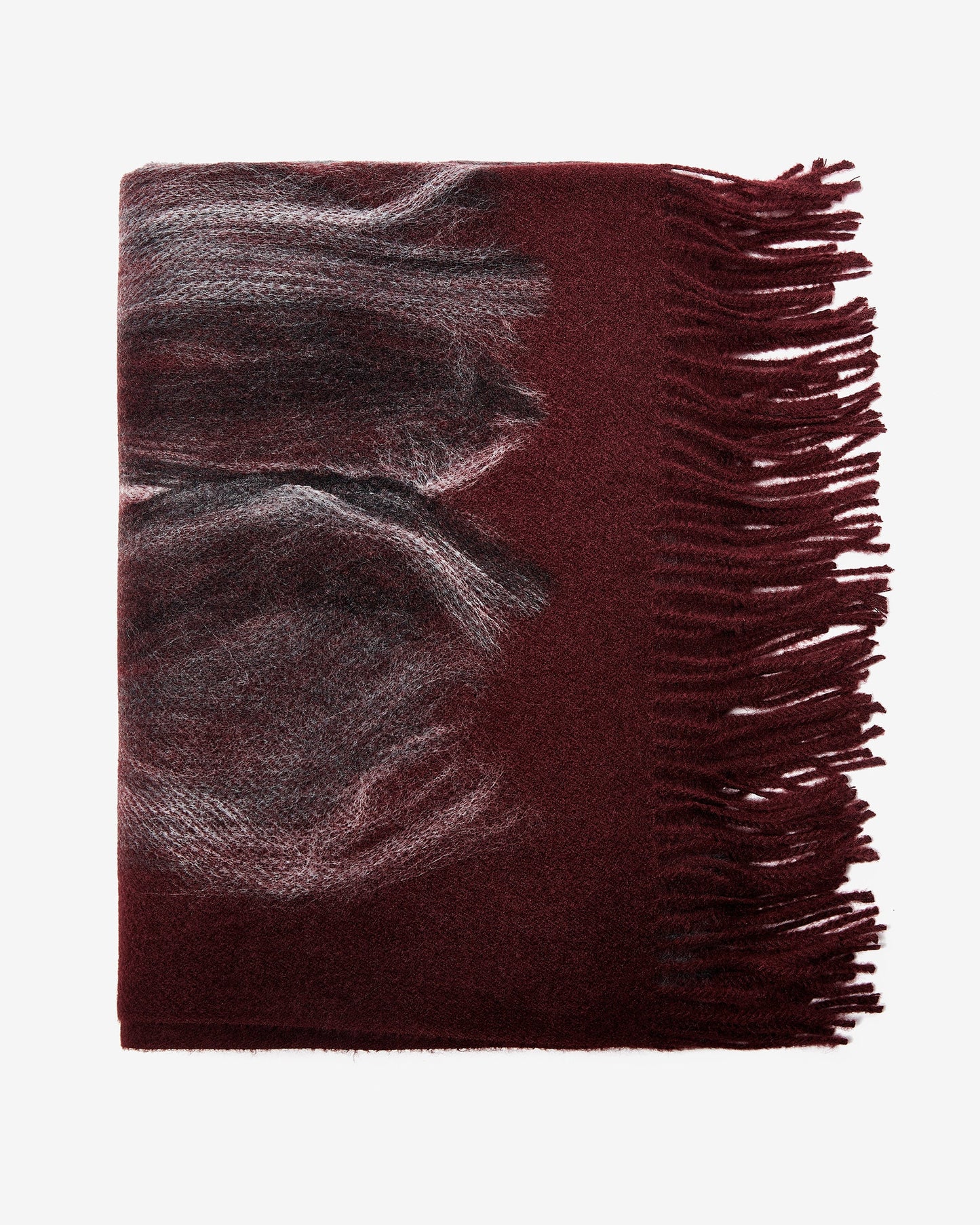 Maroon Scarf With Contrasting Print