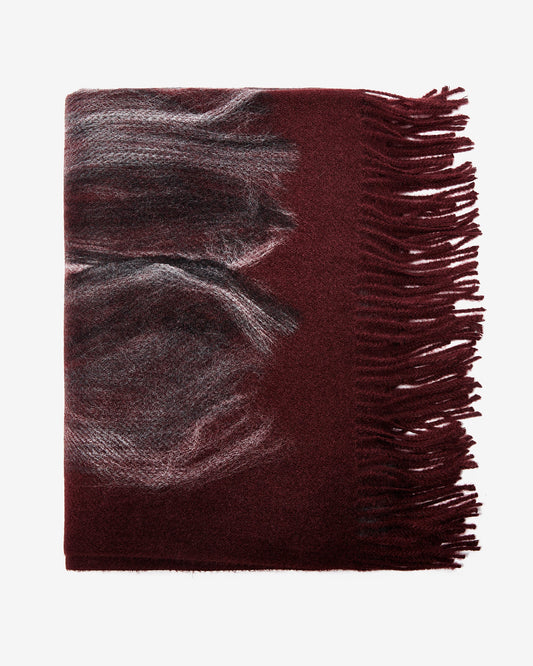 Maroon Scarf With Contrasting Print