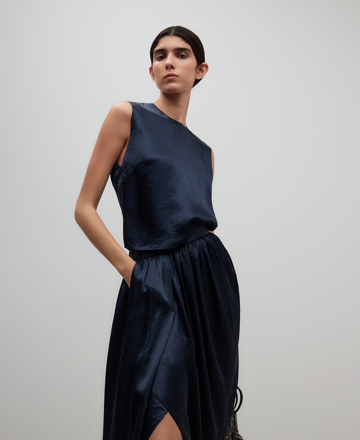 Navy Blue Sleeveless Top