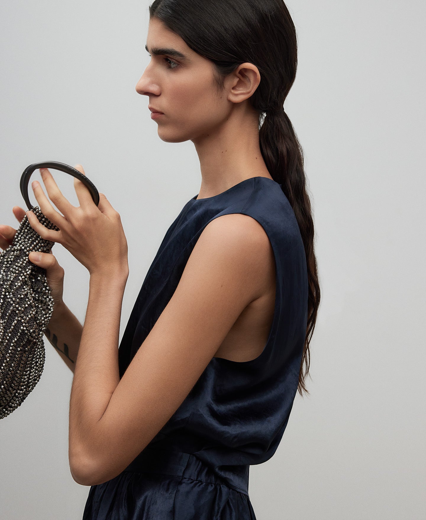 Navy Blue Sleeveless Top