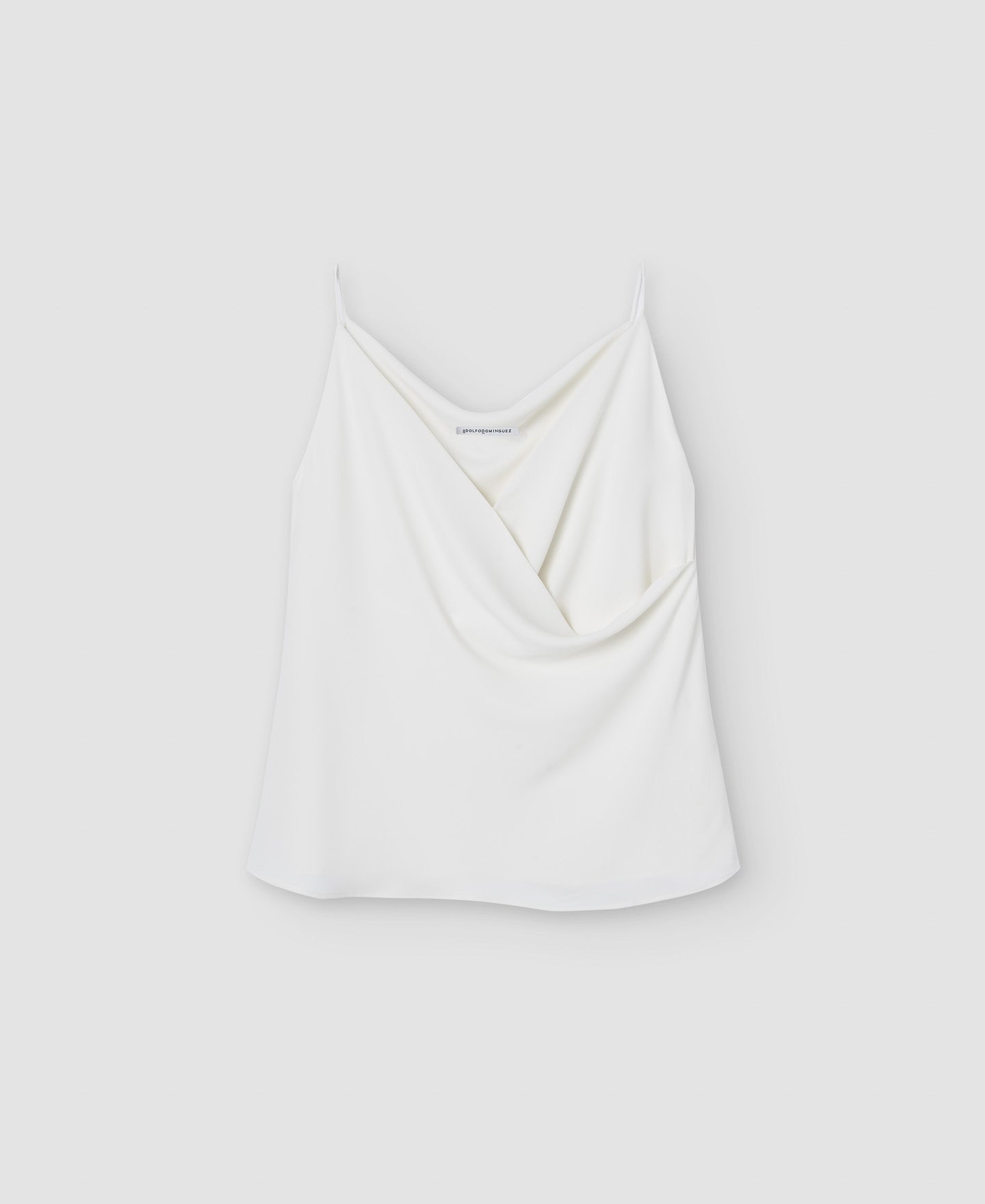 Ecru Double-Breasted Draped Top