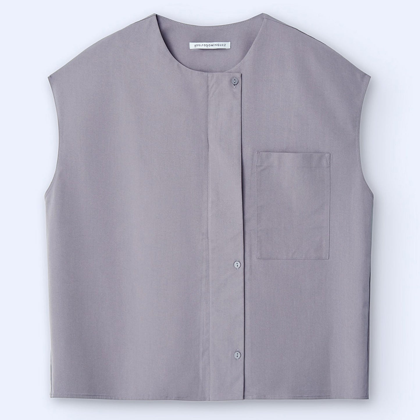 Grey Buttoned Vest Top