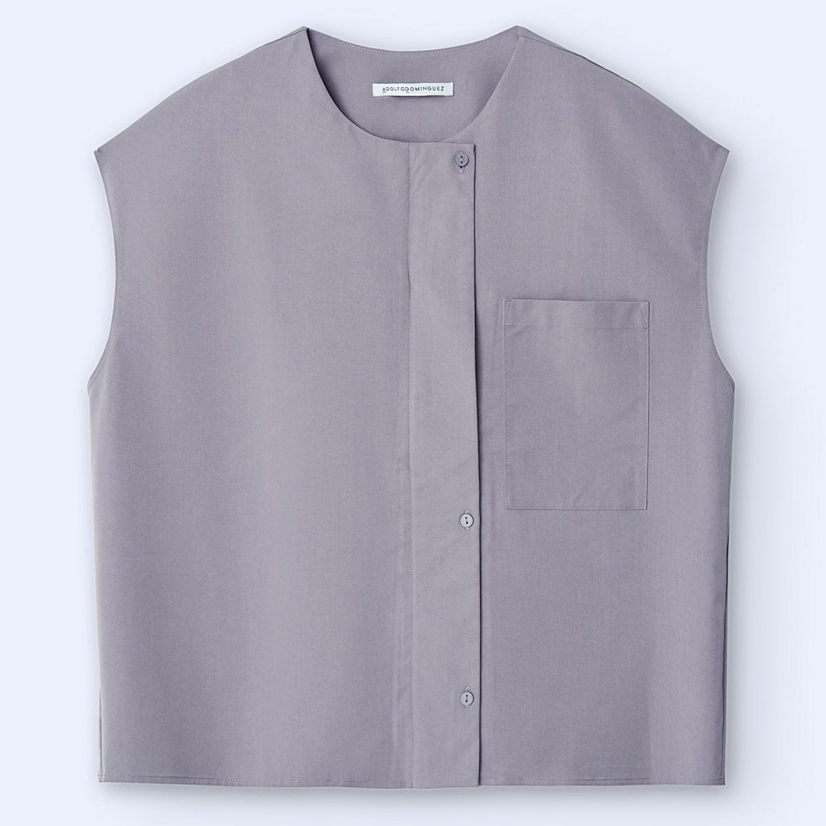 Grey Buttoned Vest Top