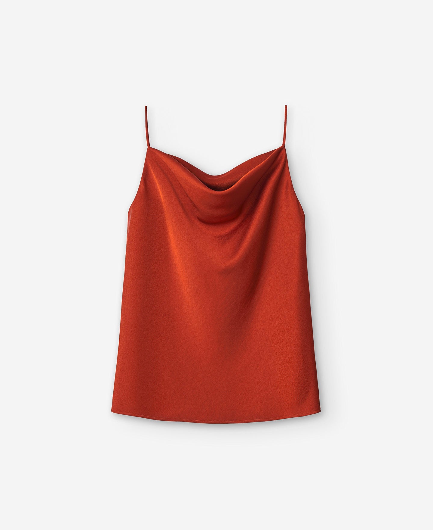 Dark Orange Strappy Cowl Neck Top