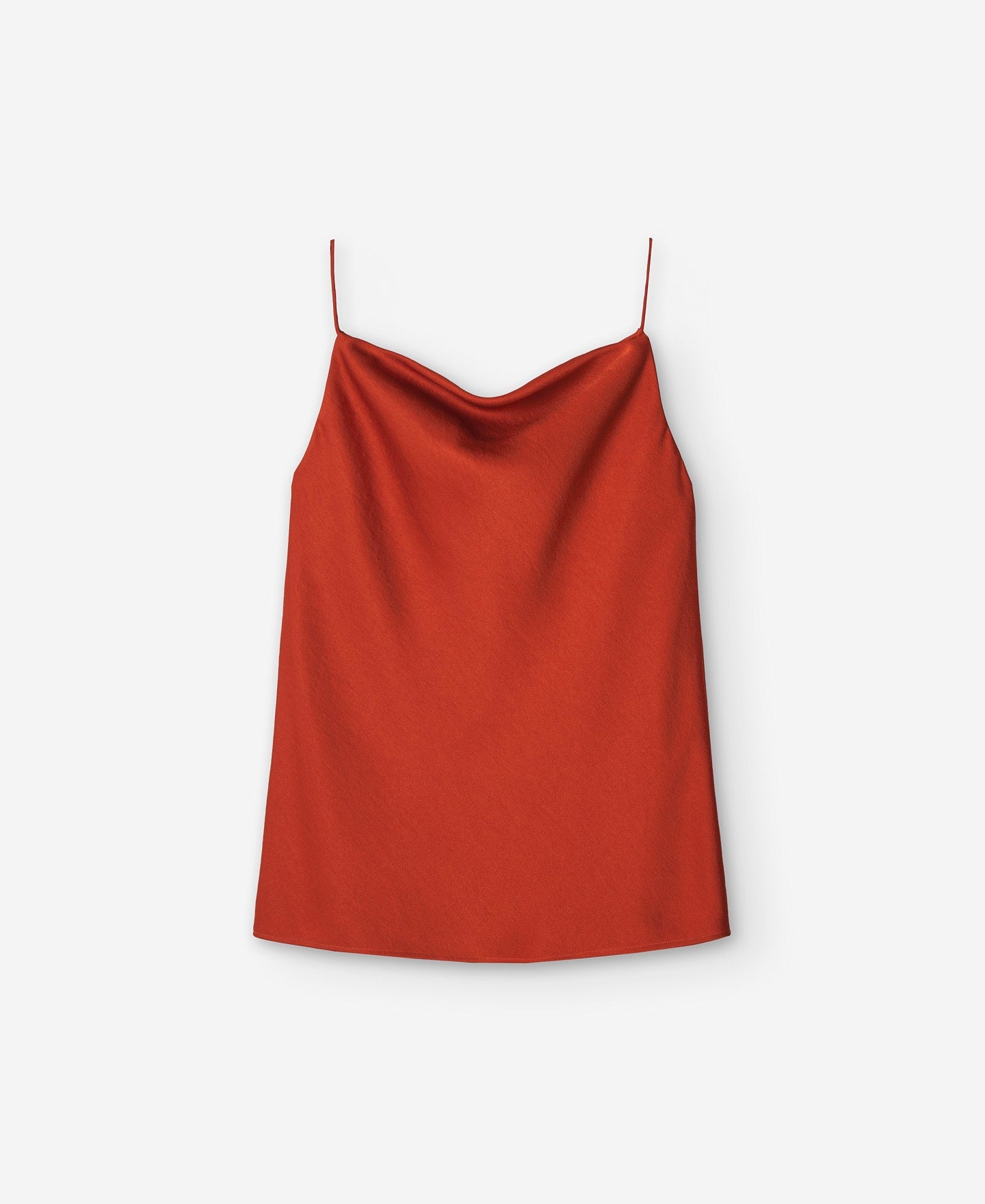 Dark Orange Strappy Cowl Neck Top