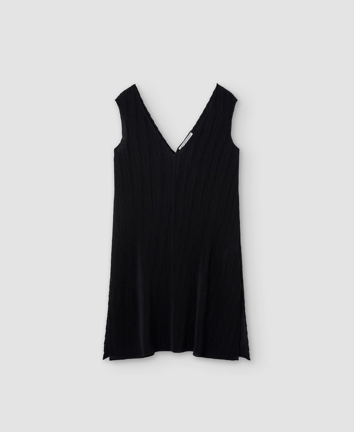 Black Crinkle Sleeveless Blouse