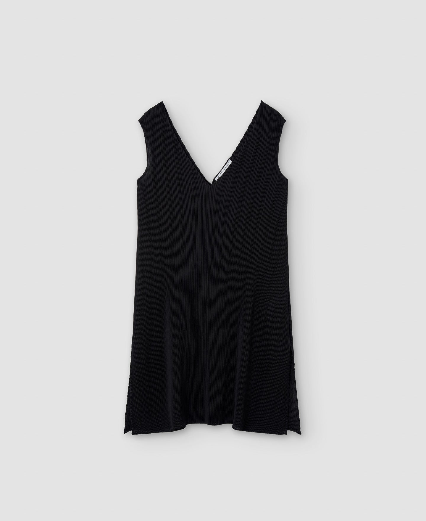 Black Crinkle Sleeveless Blouse