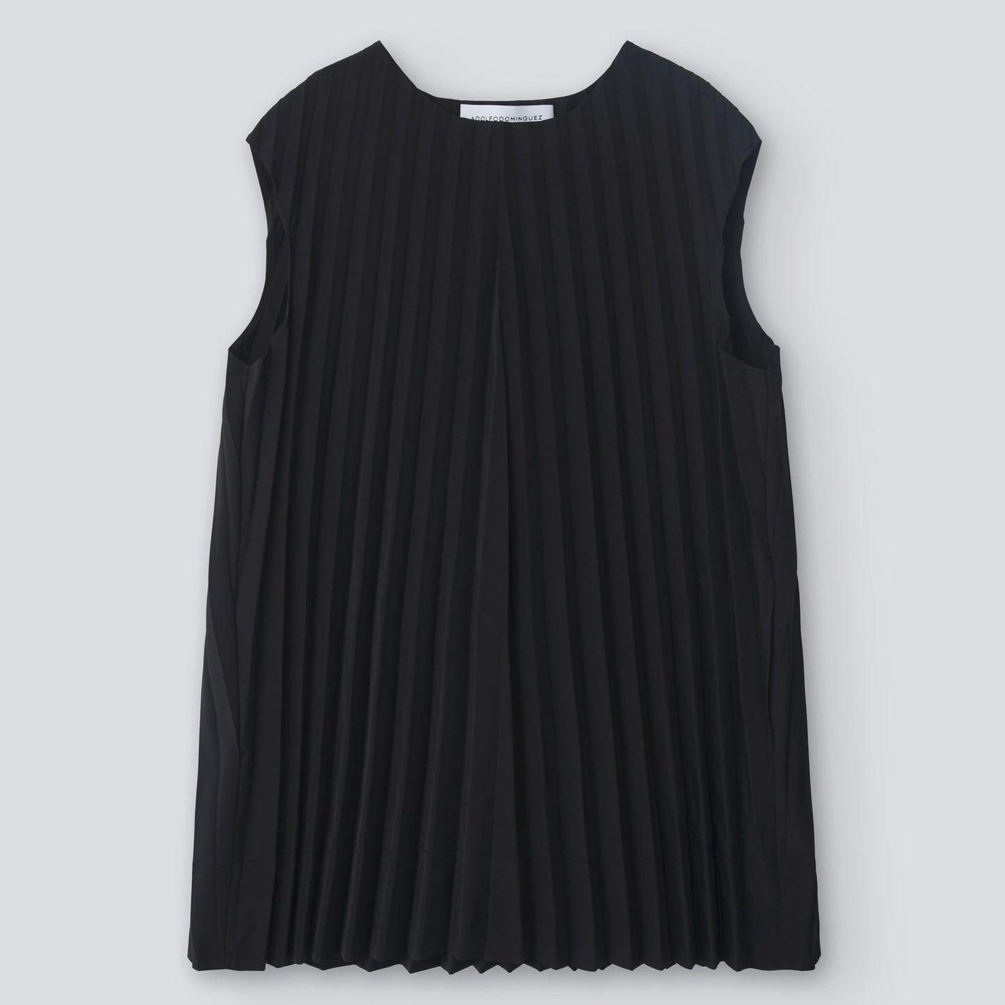 Black Crinkle Collared Top