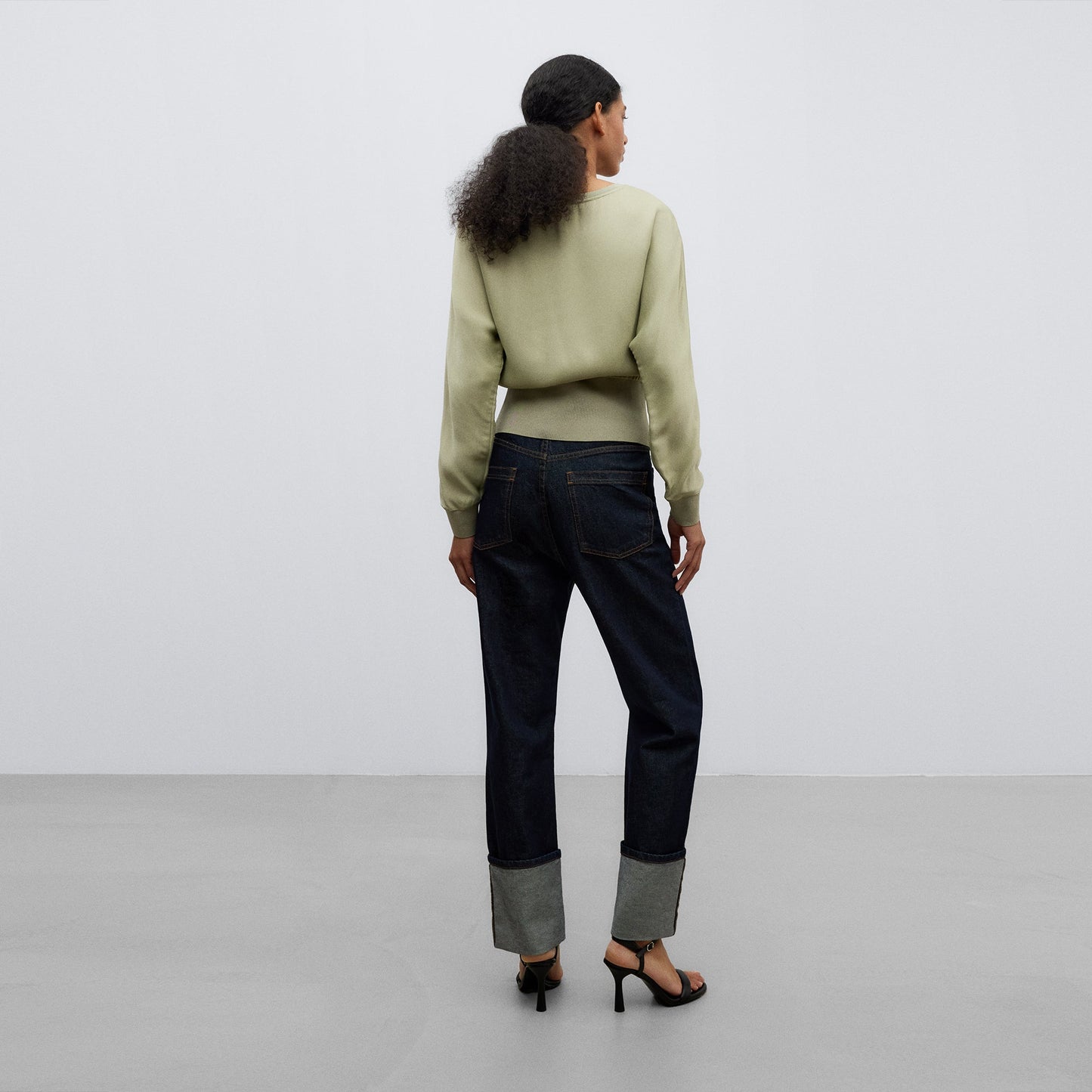 Green Japanase Sleeve Fluid Shirt