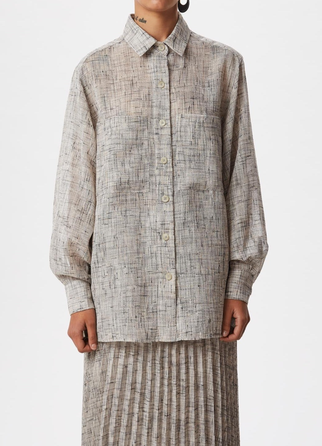 Grey Shirt With Chest Pockets