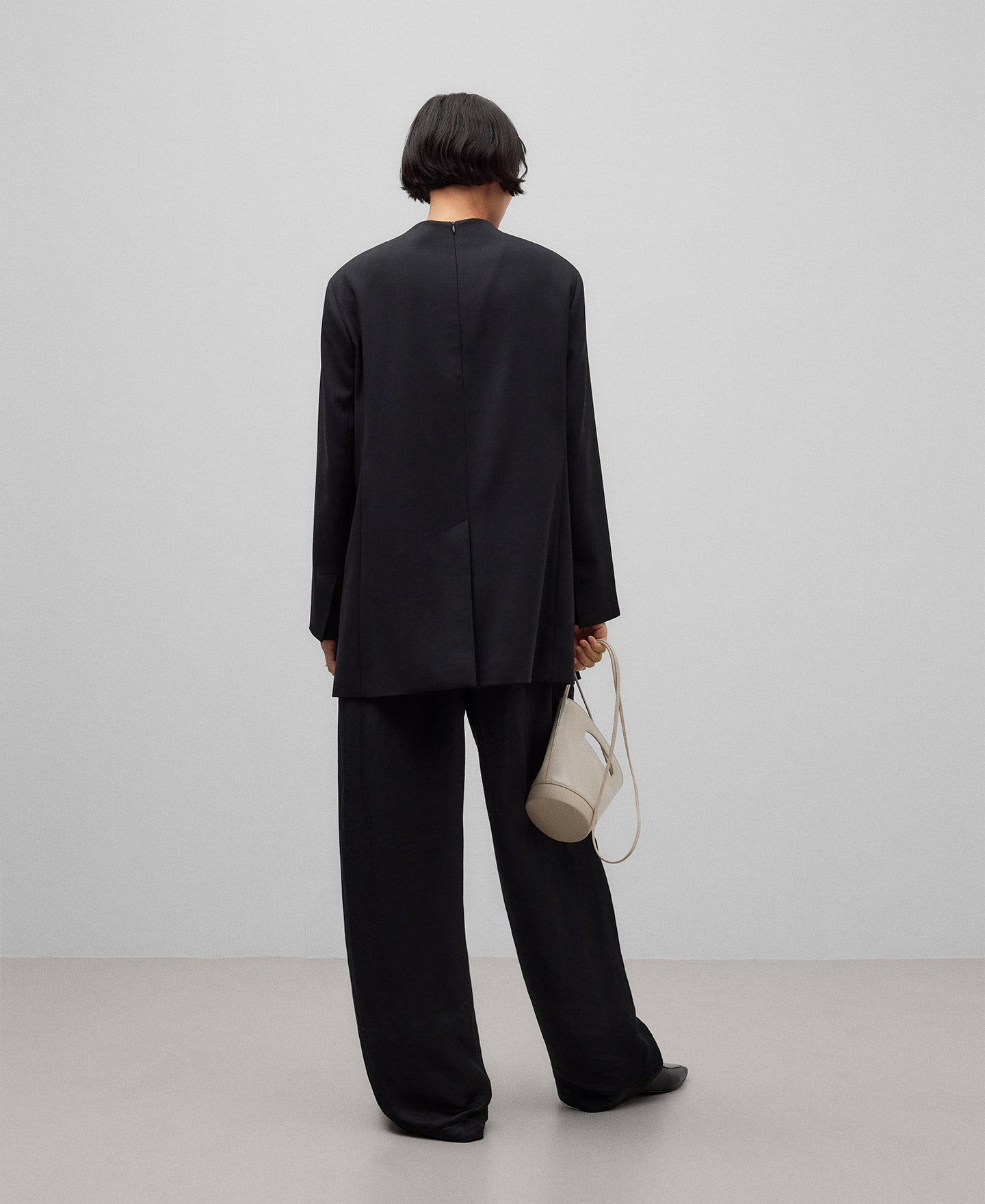 Black tailored top woman in black