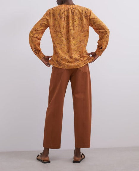Multicolor Cotton Blouse With Puffed Sleeves