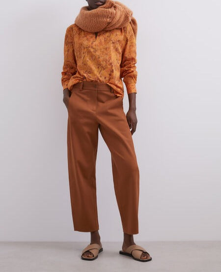 Multicolor Cotton Blouse With Puffed Sleeves