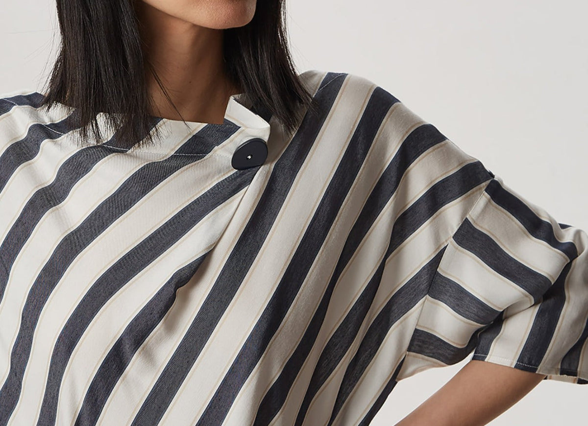 Multicolor Viscose Shirt With Button-Detail