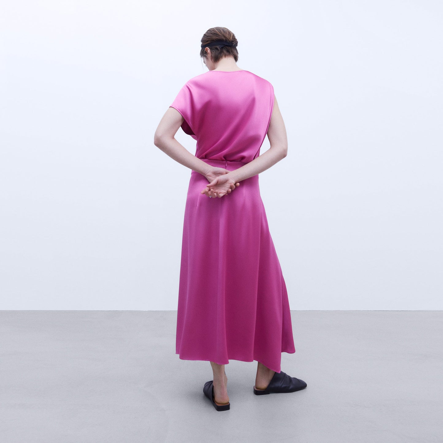 Elegant Pink Asymmetrical Blouse