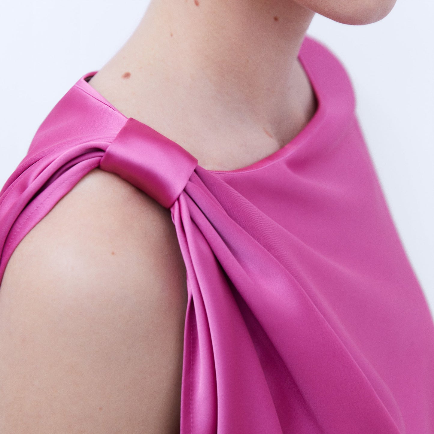 Elegant Pink Asymmetrical Blouse