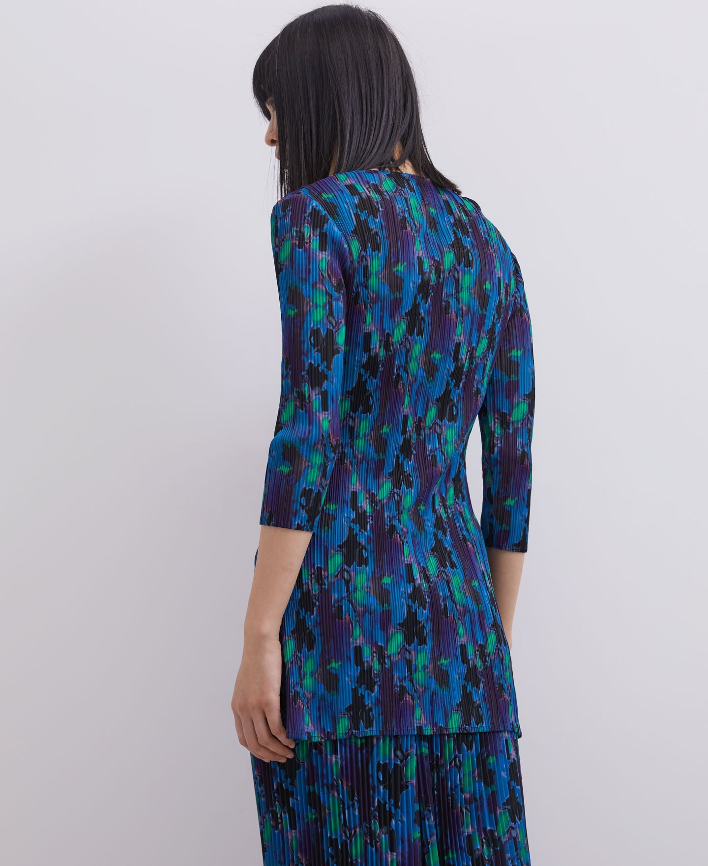 Blue Print Neon Printed Crinkle T-Shirt