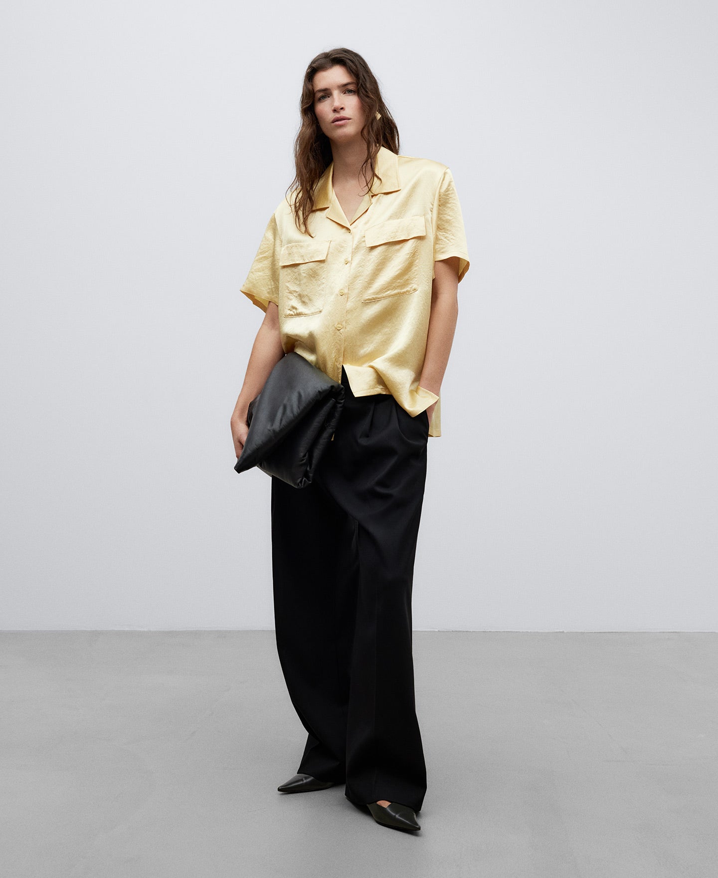 Buttermilk Yellow Shirt With Bowling Collar