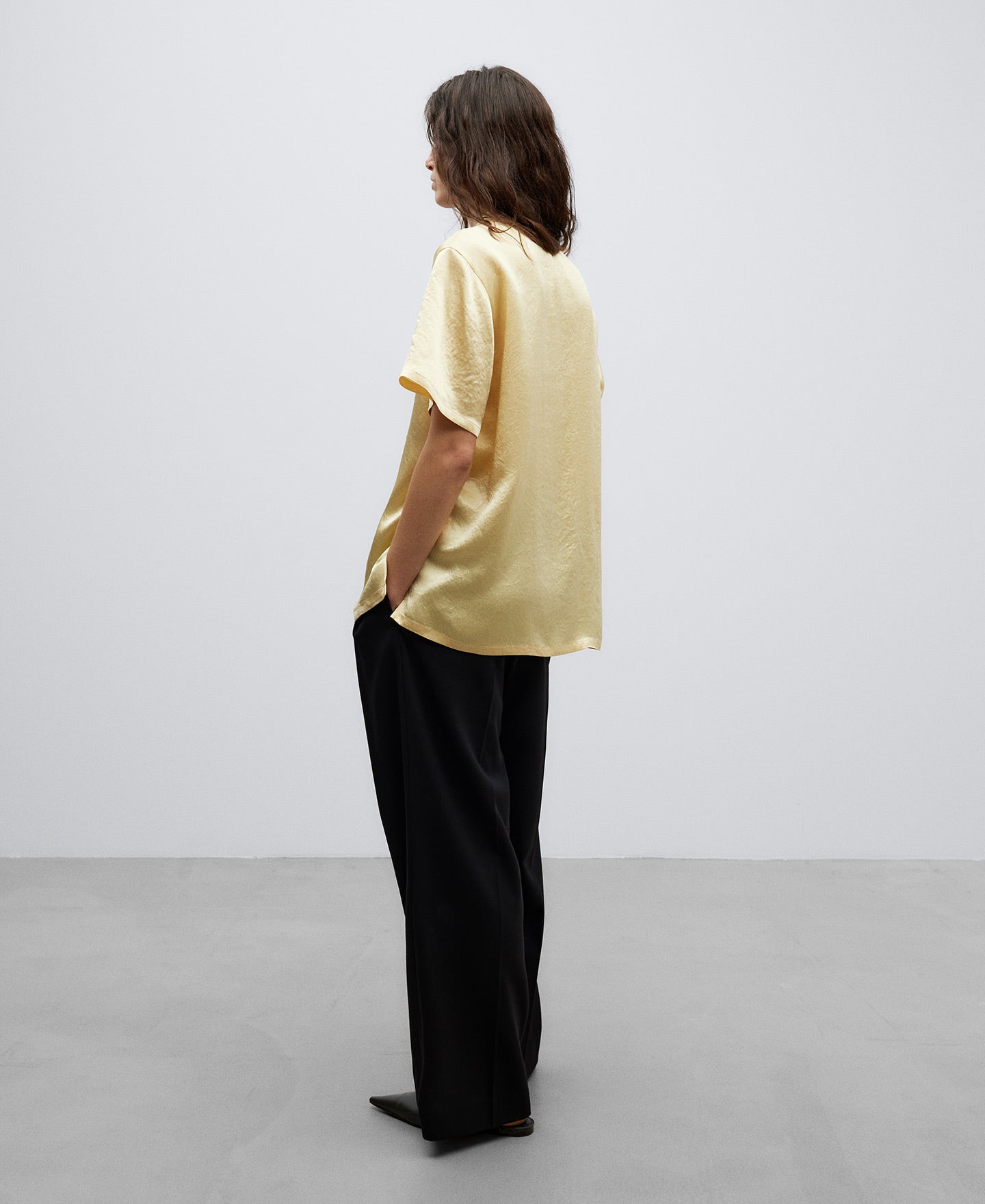 Buttermilk Yellow Shirt With Bowling Collar
