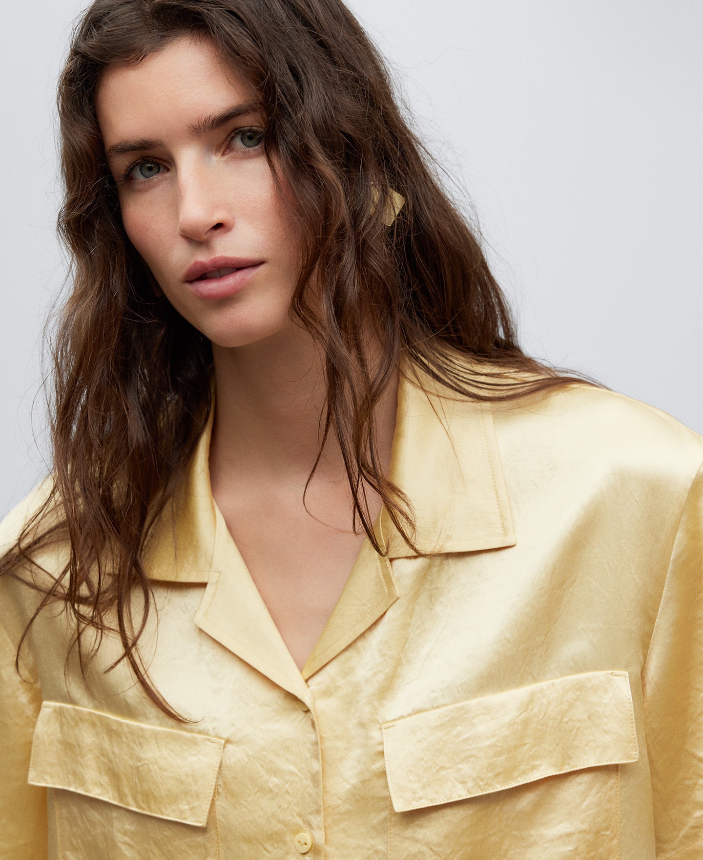 Buttermilk Yellow Shirt With Bowling Collar