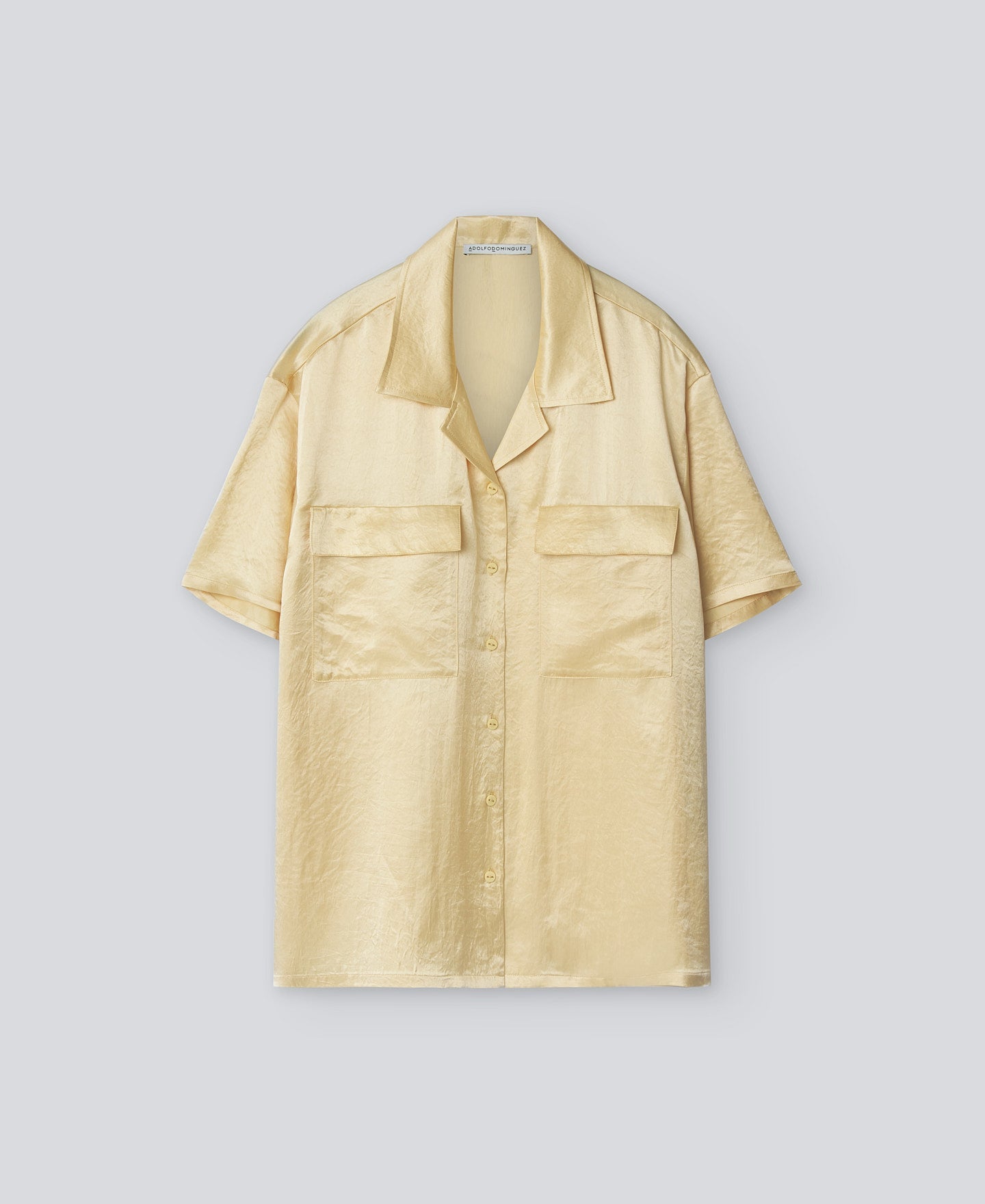 Buttermilk Yellow Shirt With Bowling Collar