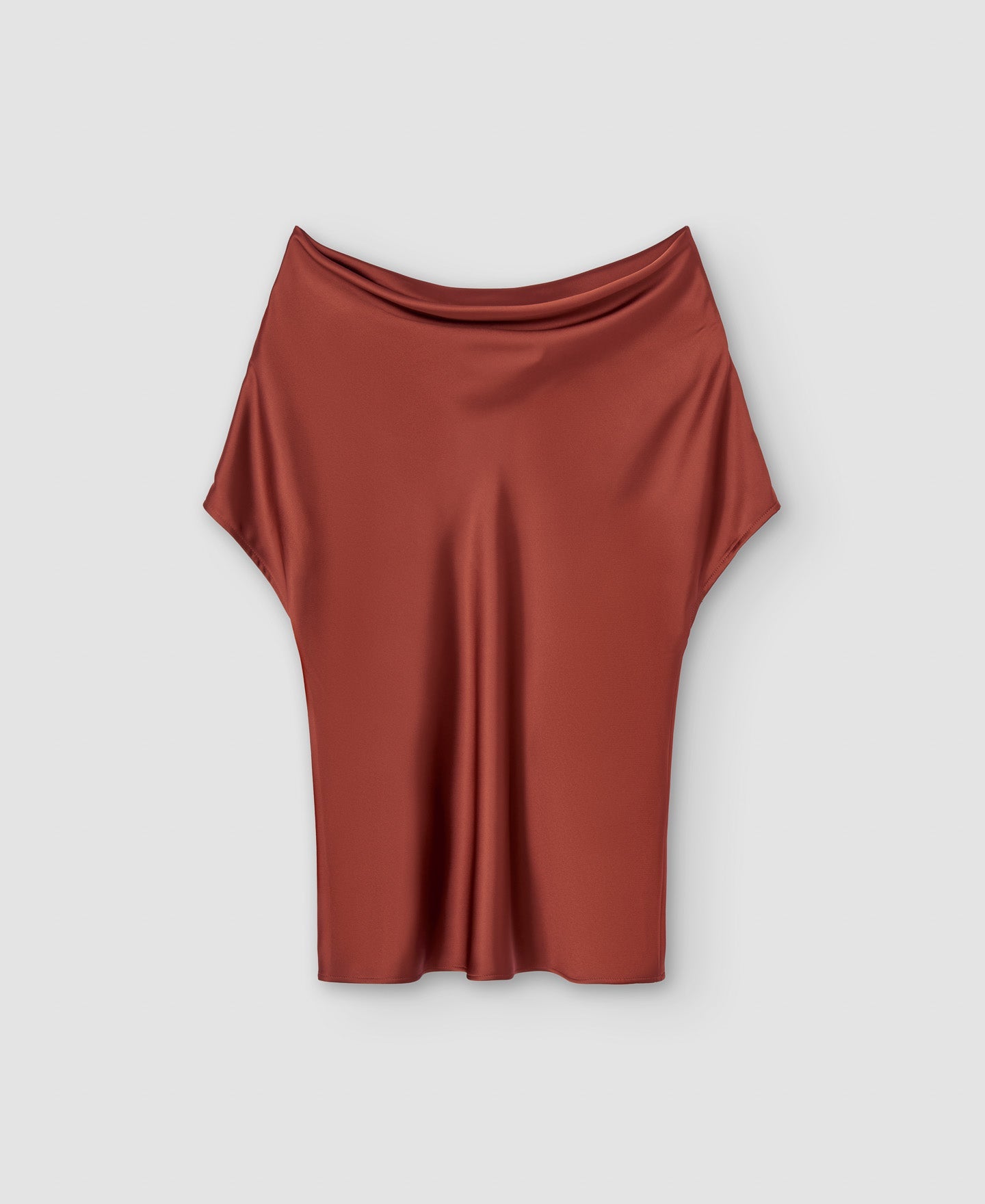 Brick Red Recycled Polyester Asymmetric Top