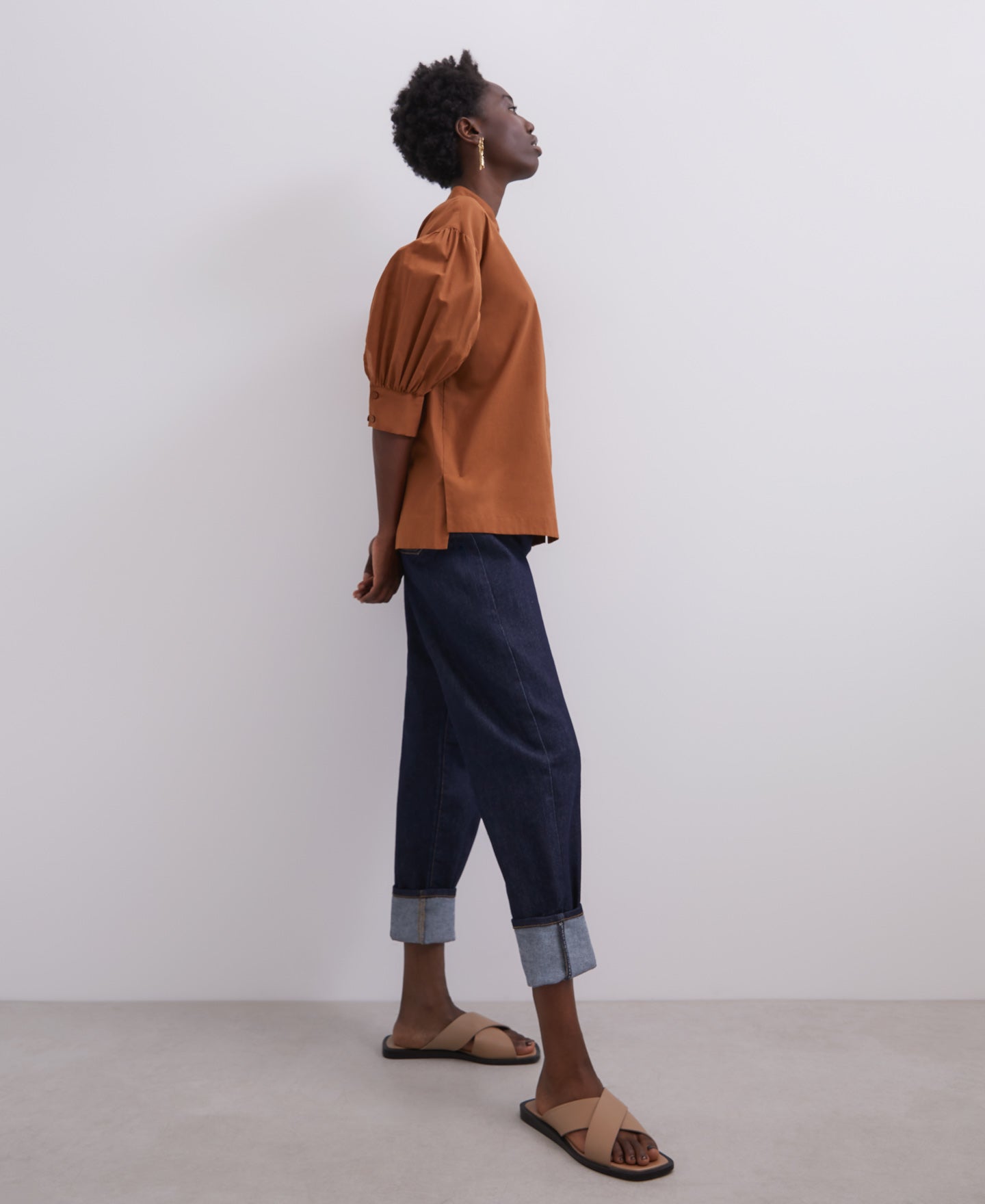 Toffe Mandarin Collar Cotton Shirt