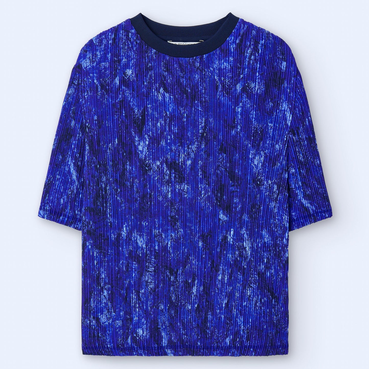 Crinkle Print Blue T-shirt