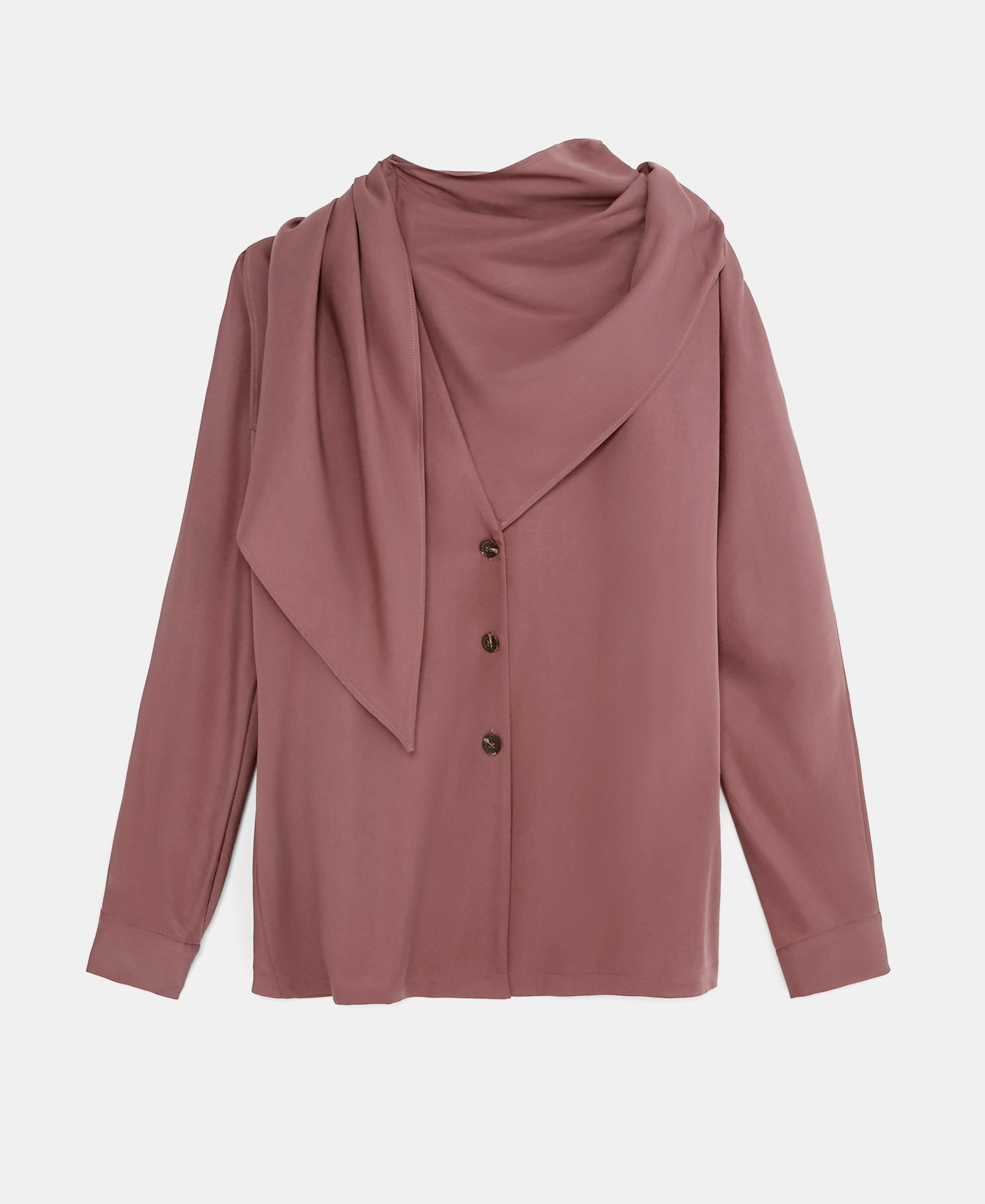 Mauve Shirt With Bow Detail