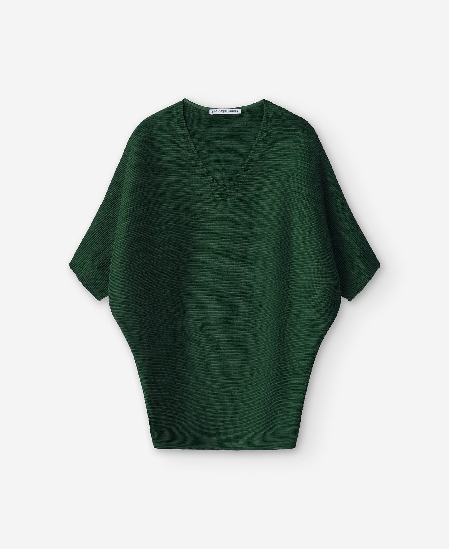 Grass Green V-Neck Crinkle Sweatshirt