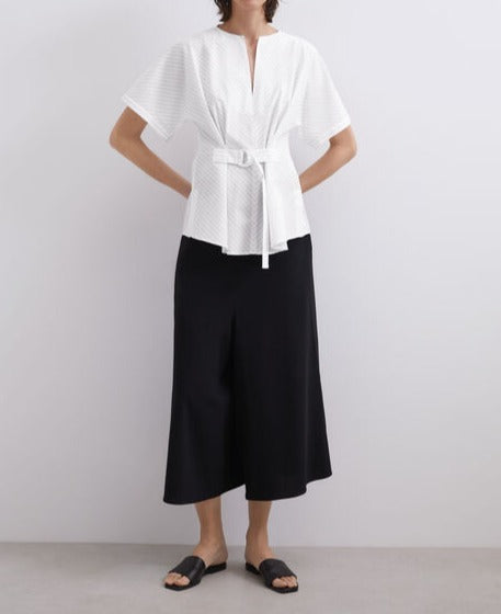 Women Shirt | White Print Organic Cotton Shirt by Spanish designer Adolfo Dominguez