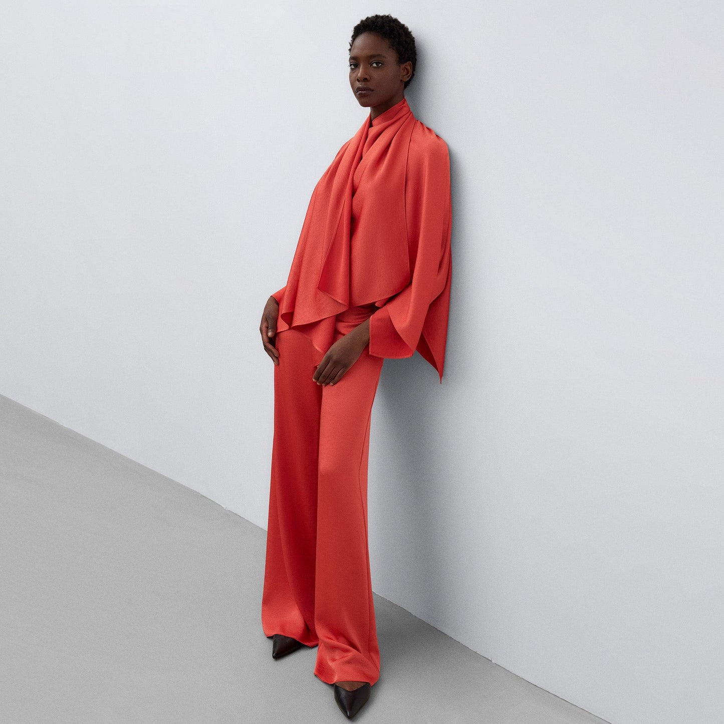 Coral Asymmetrical Shirt Front Piece