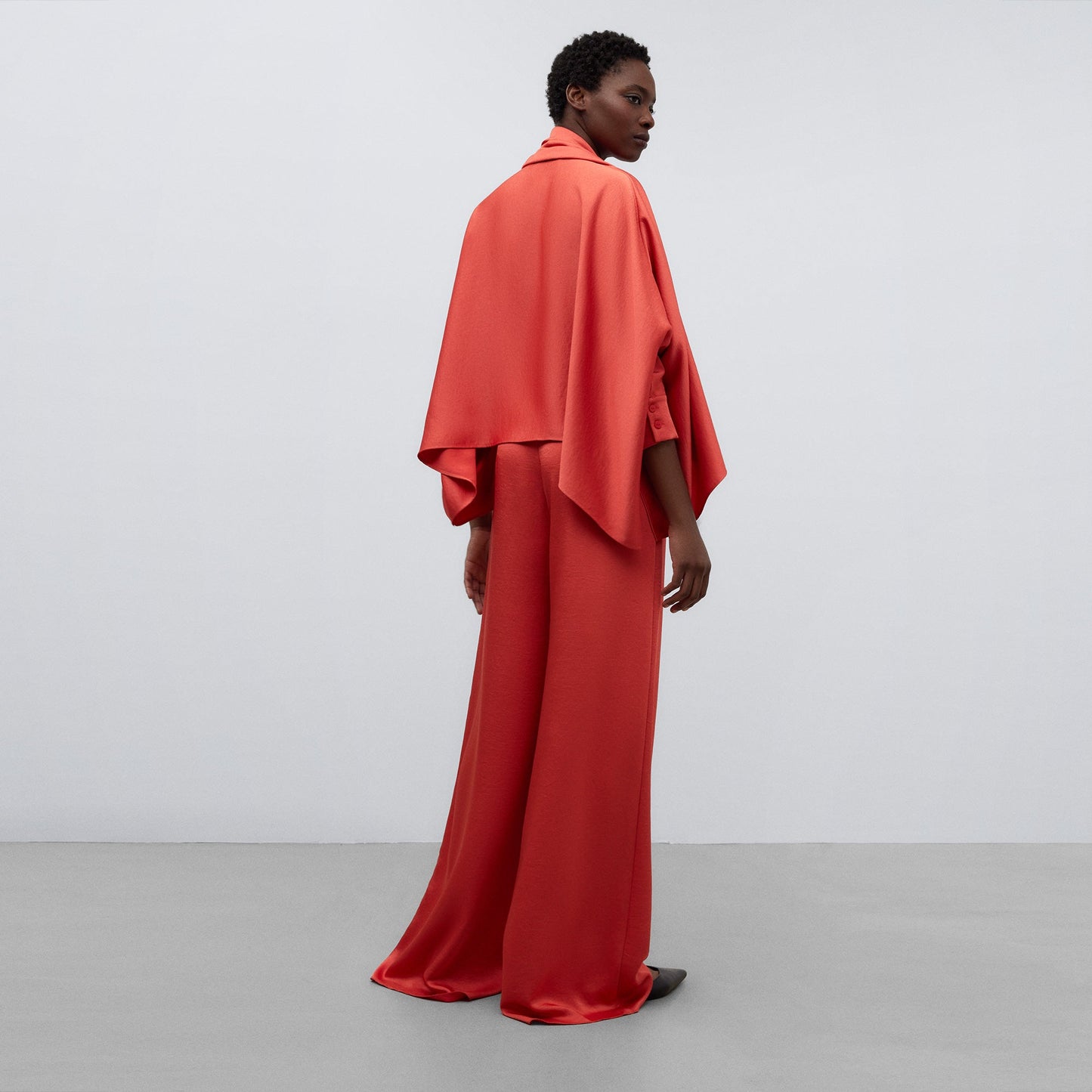 Coral Asymmetrical Shirt Front Piece