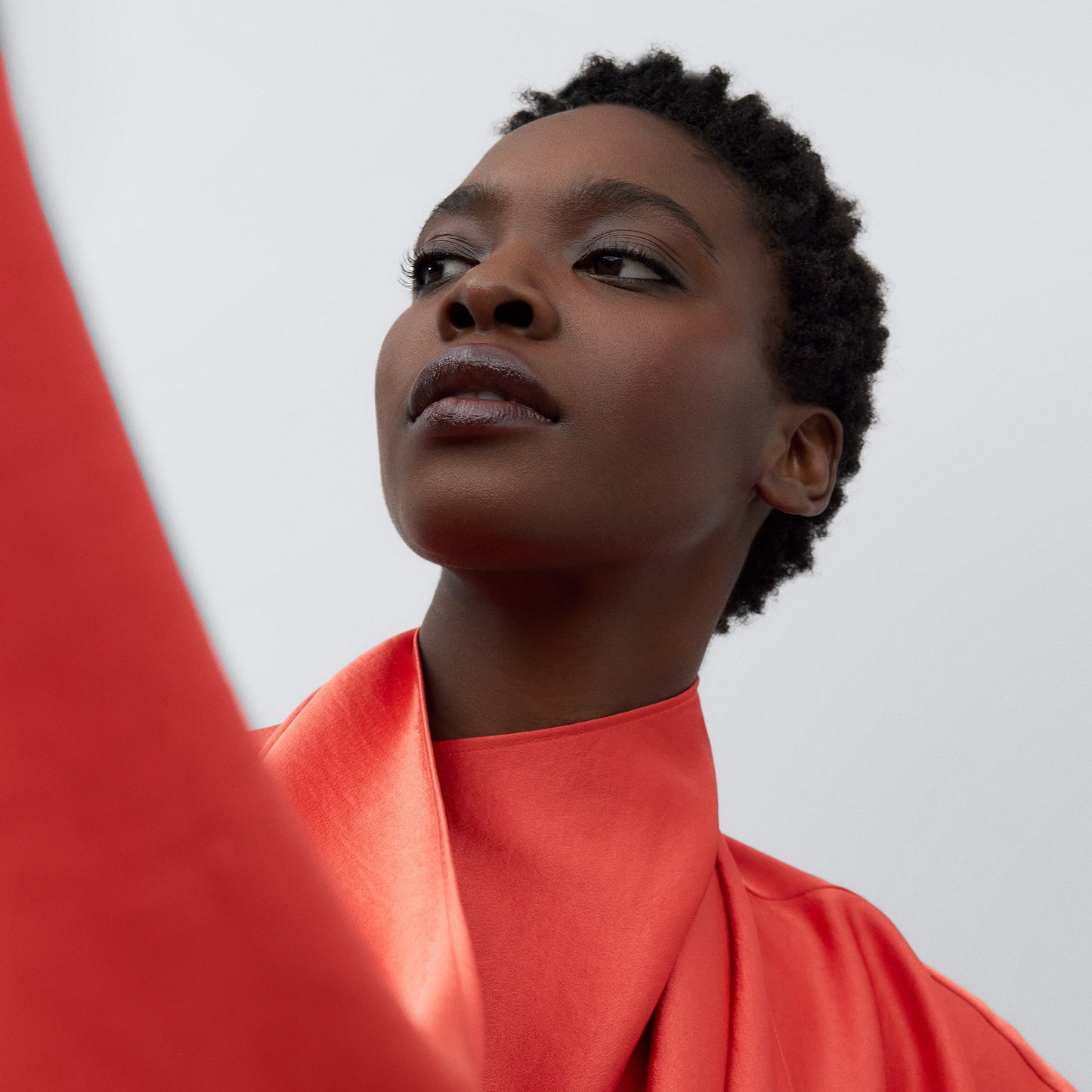 Coral Asymmetrical Shirt Front Piece