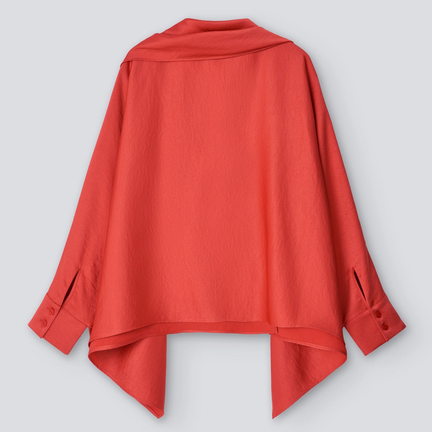 Coral Asymmetrical Shirt Front Piece