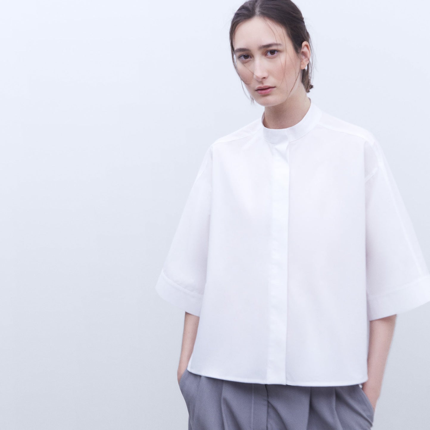Luxury White Cotton Poplin Shirt