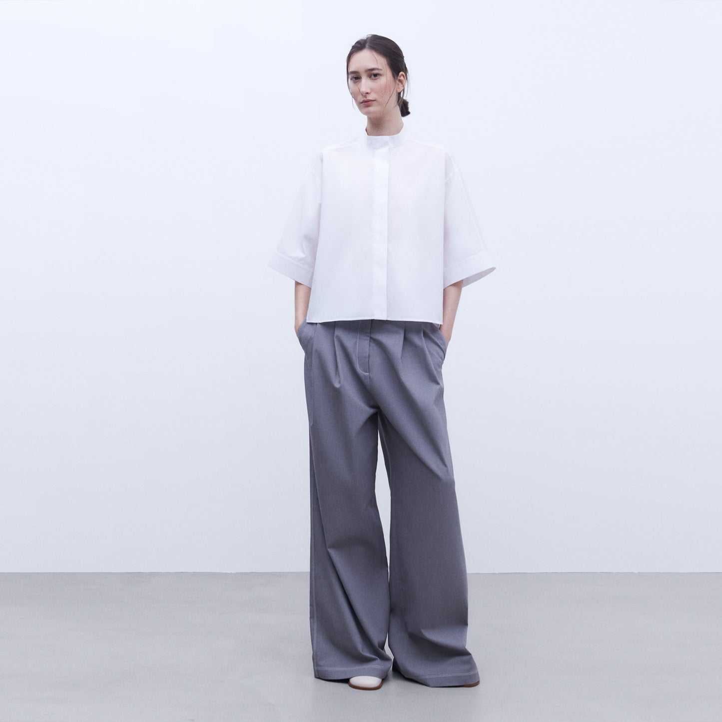 Luxury White Cotton Poplin Shirt