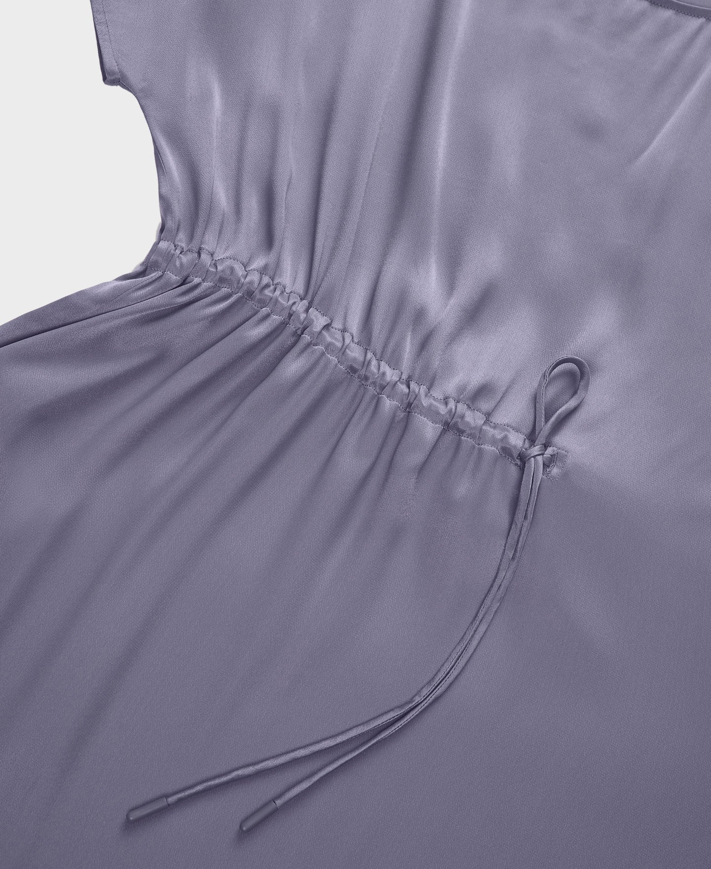 Grey Viscose Tunic Dress With Gathered Detail