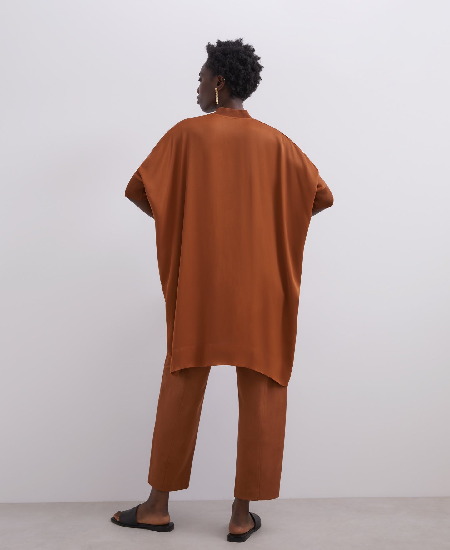 Caramel Viscose Oversize Caramel Shirt