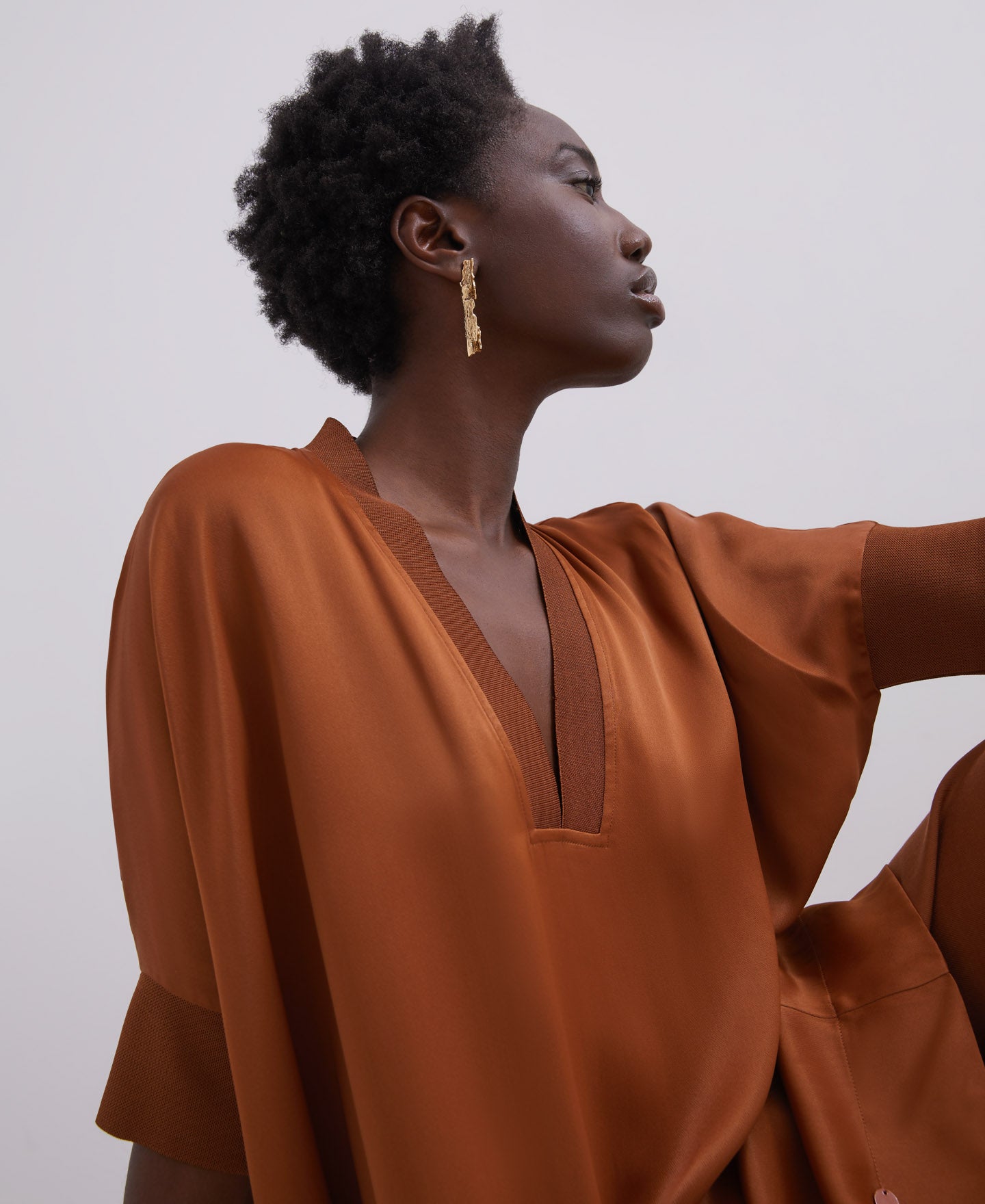 Caramel Viscose Oversize Caramel Shirt