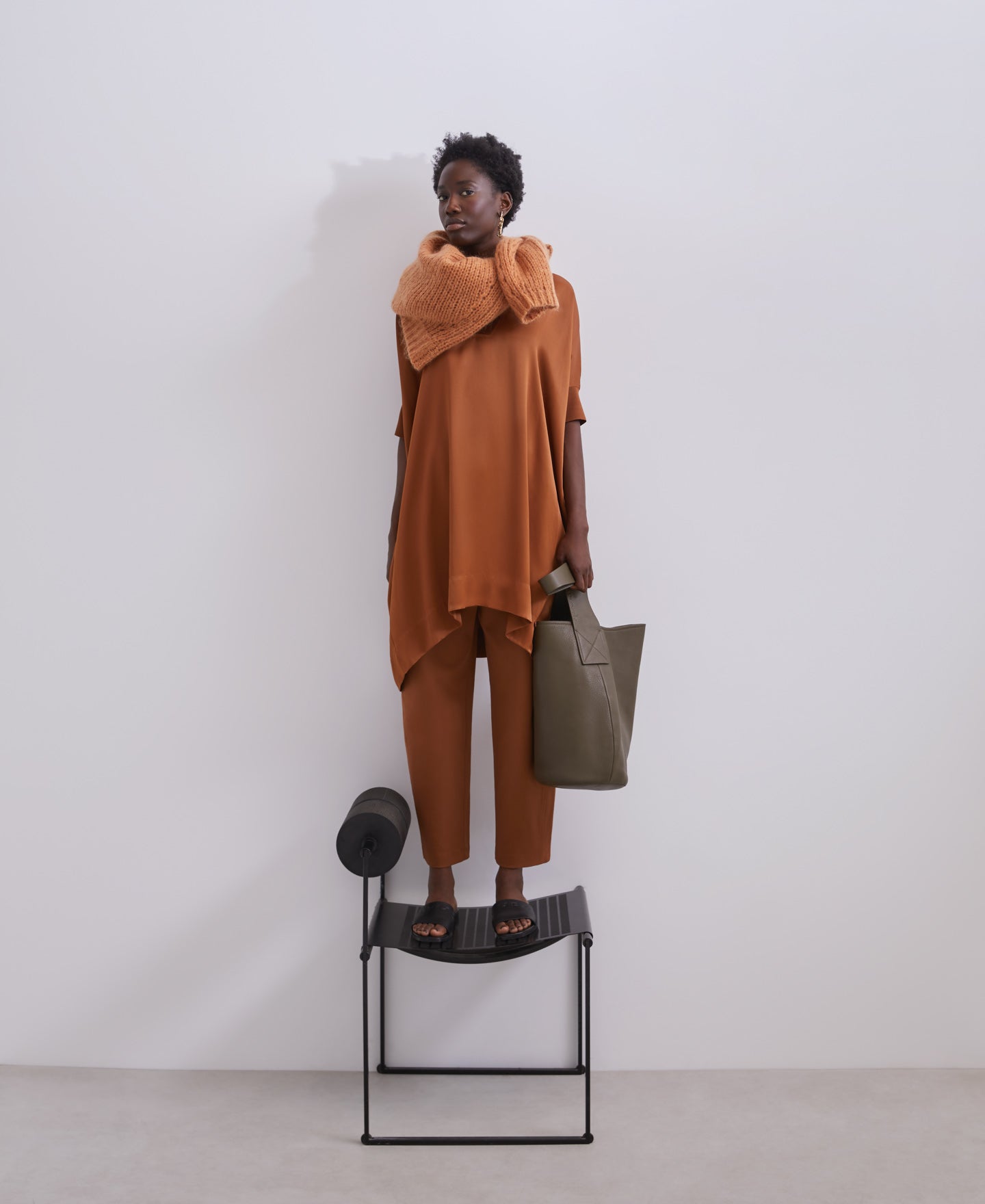 Caramel Viscose Oversize Caramel Shirt