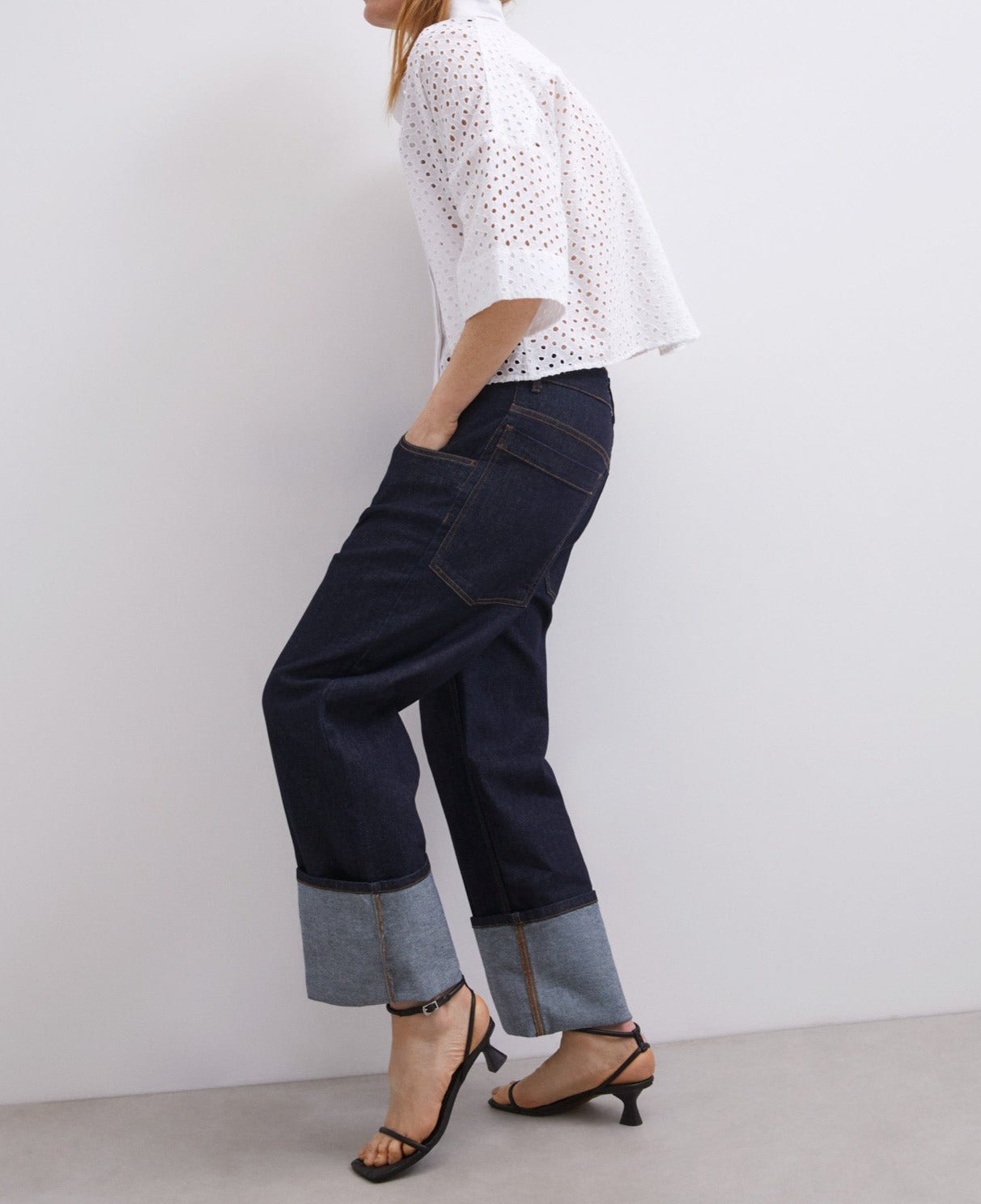 White Cotton Die-Cut Shirt