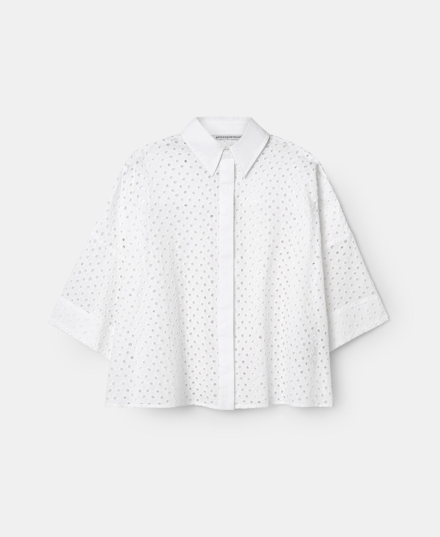 White Cotton Die-Cut Shirt