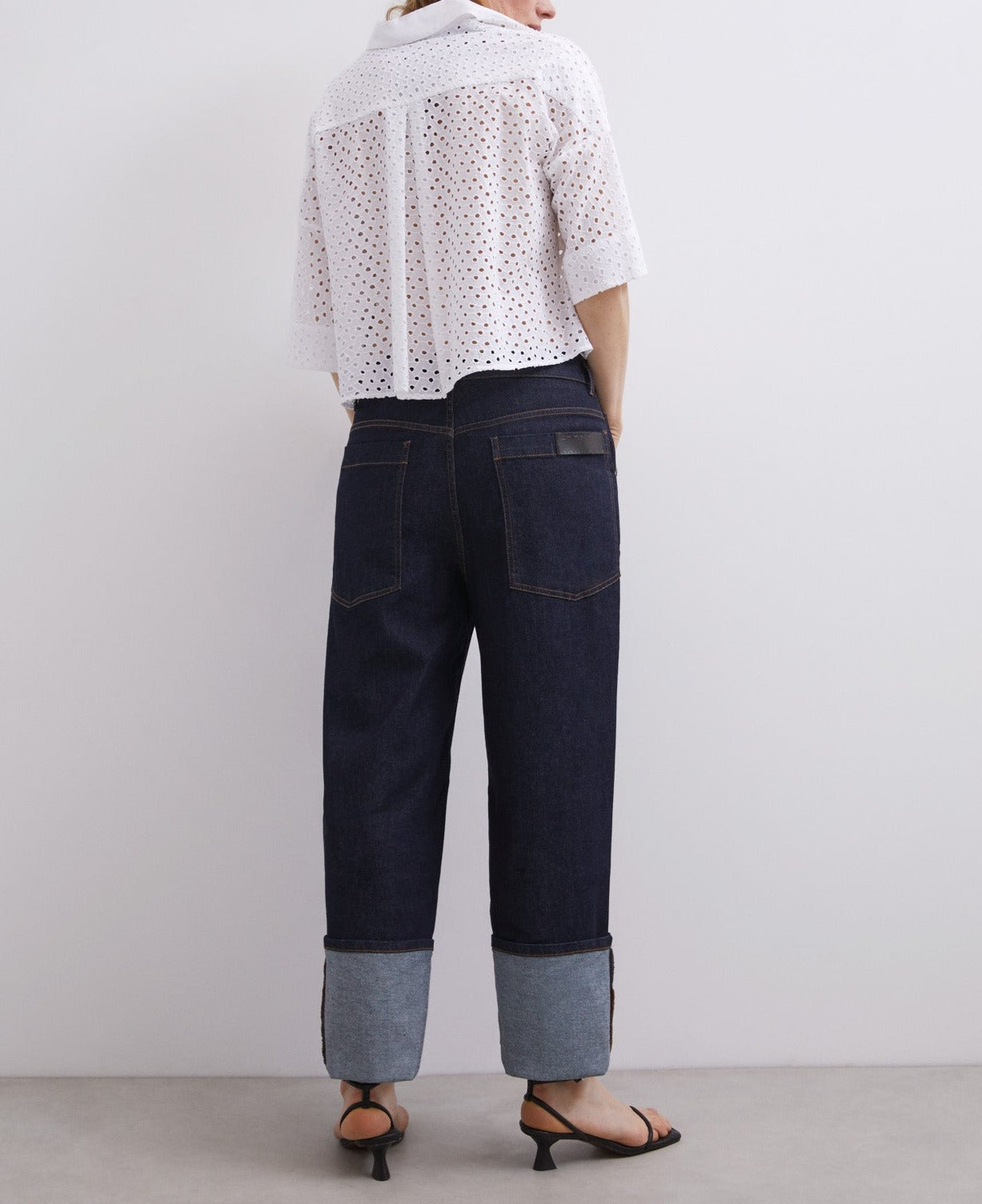 White Cotton Die-Cut Shirt