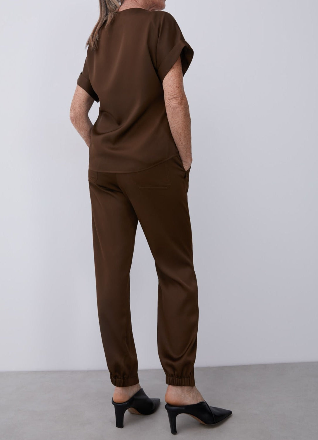 Green Blouse With Short Drop Sleeve