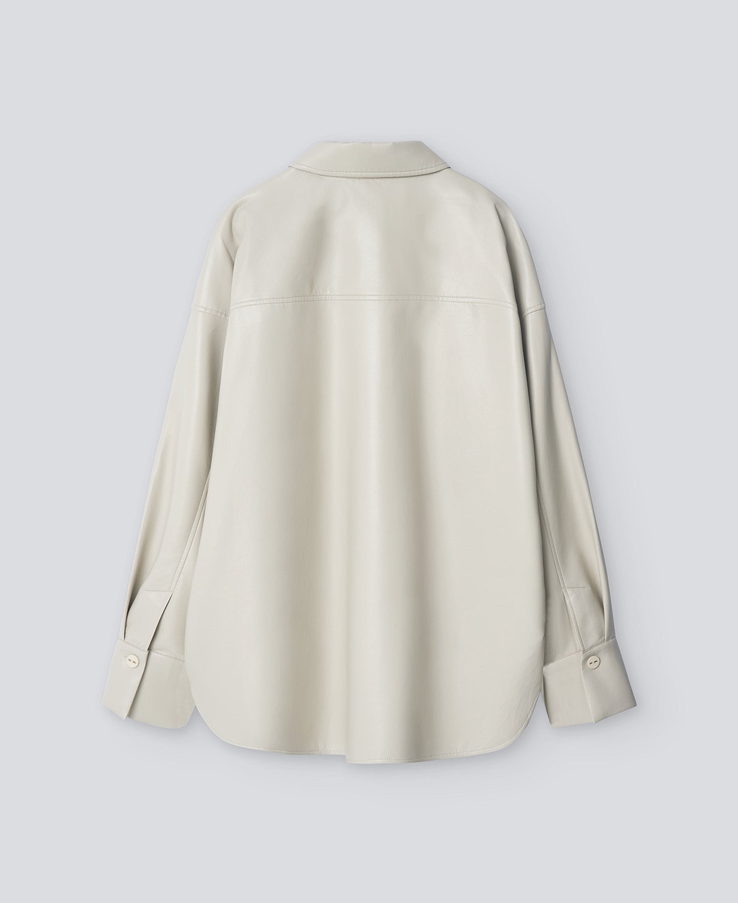 Taupe Leather Non Leather Overshirt