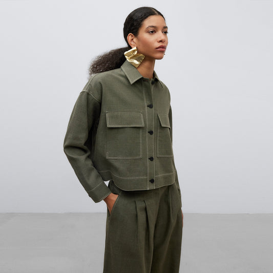 Green/Grey Short Overshirt