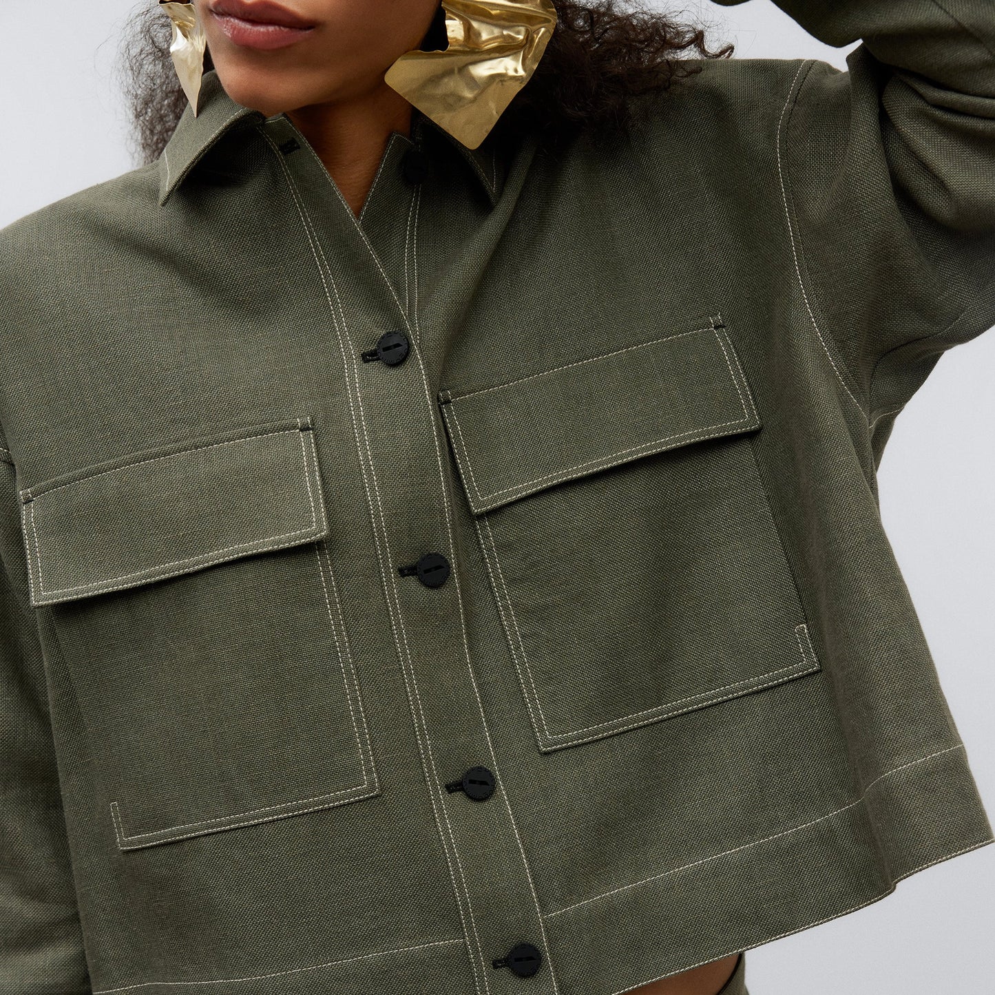 Green/Grey Short Overshirt