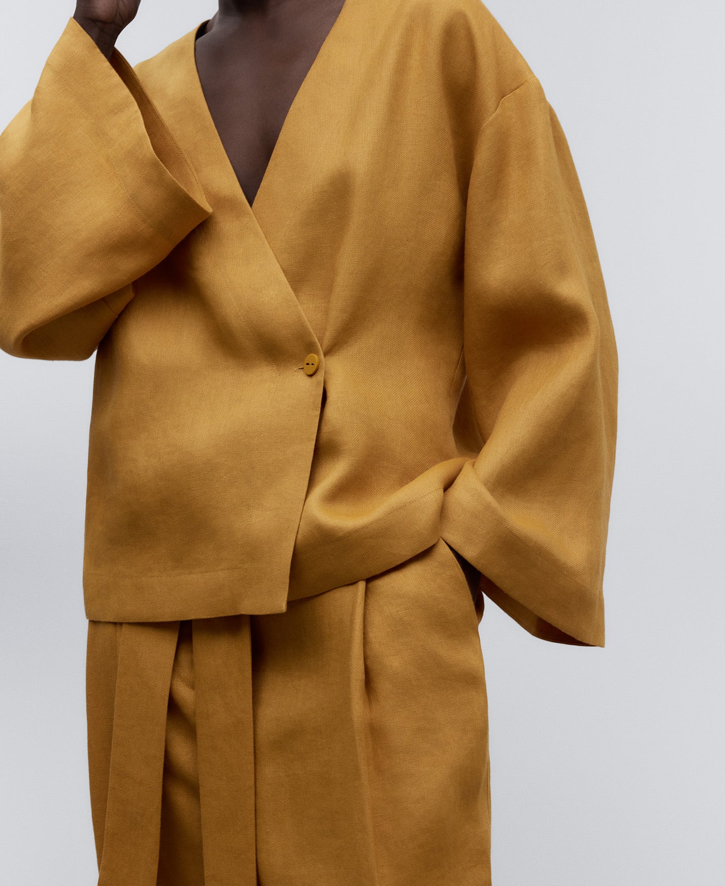 Yellow Turmeric European Linen Yellow Jacket