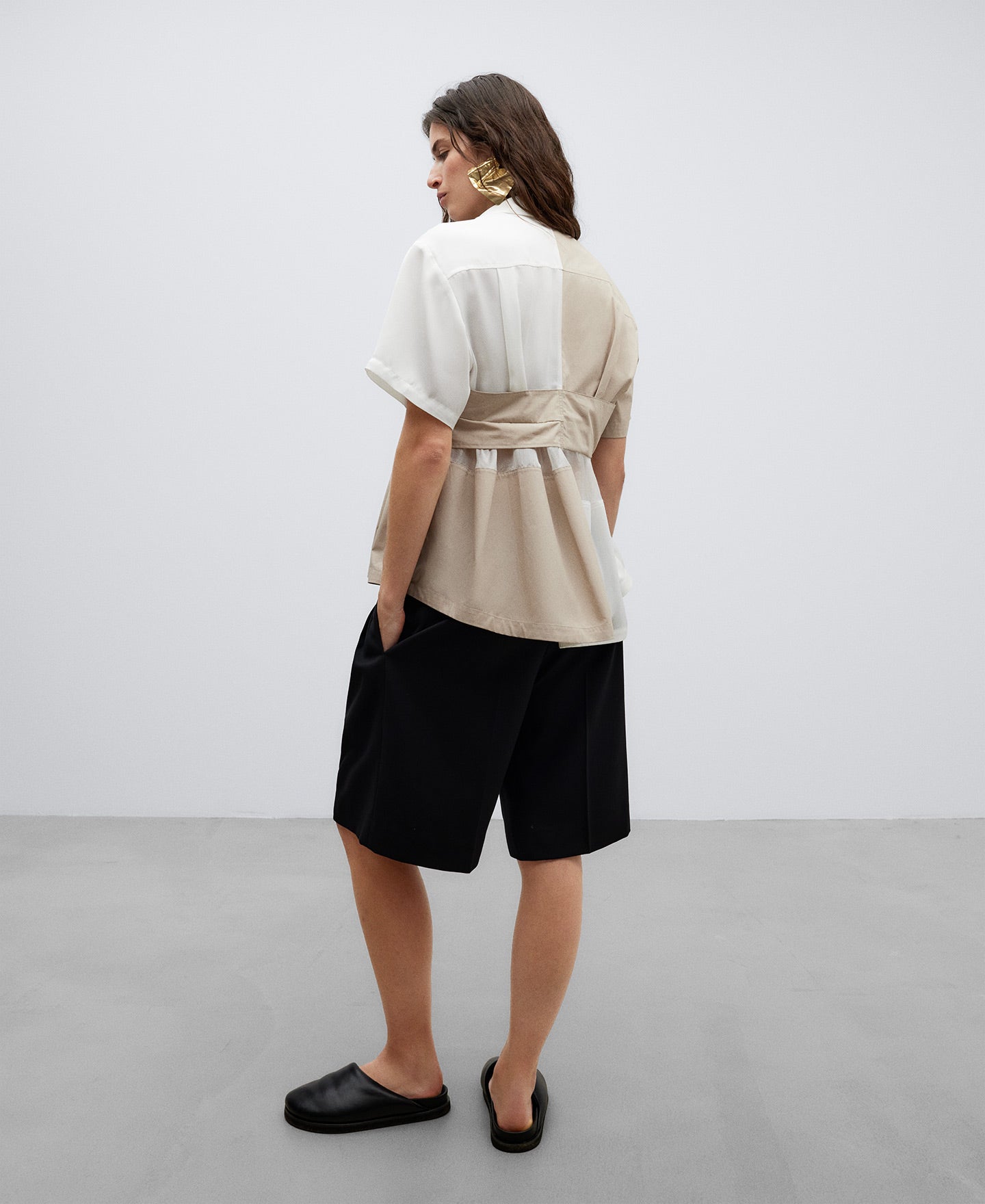 Unstructured Cotton Shirt for Women in Sand